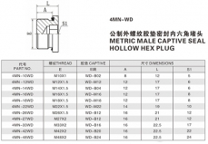 堵頭—公制外螺紋膠墊密封內(nèi)六角堵頭