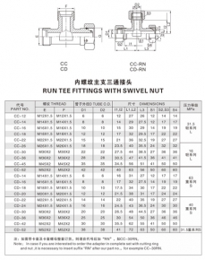 卡套式管接頭—內(nèi)螺紋主支三通接頭