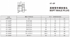 錐管螺紋管接頭—英錐管外螺紋堵頭
