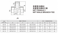 錐管螺紋管接頭—布錐管內(nèi)螺紋/ 布錐管外螺紋三通