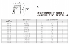 擴(kuò)口式管接頭—美制JIC內(nèi)螺紋74°內(nèi)錐堵頭