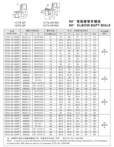 卡套式管接頭—90°彎英錐管外螺紋