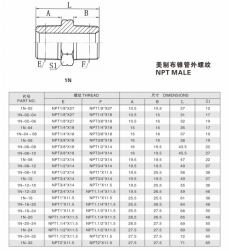 錐管螺紋管接頭—美制布錐管外螺紋